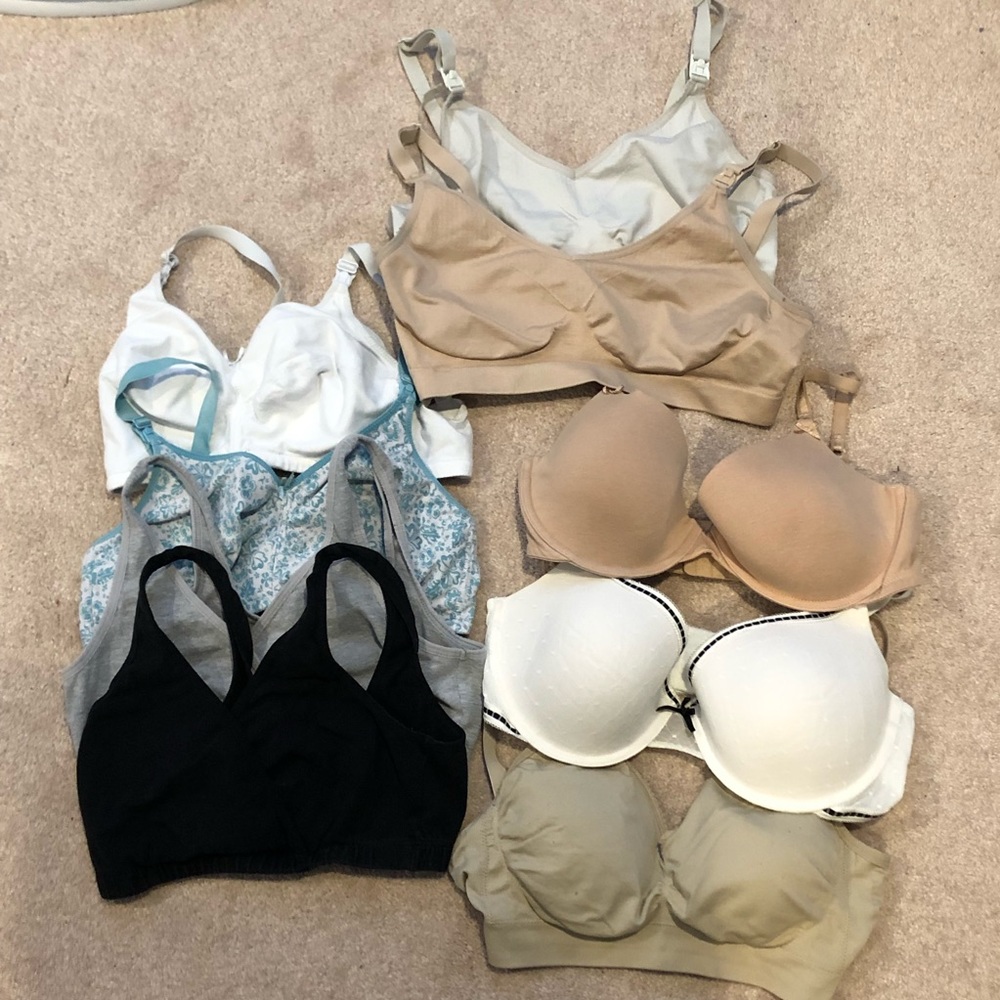 Nine Assorted Nursing Bras